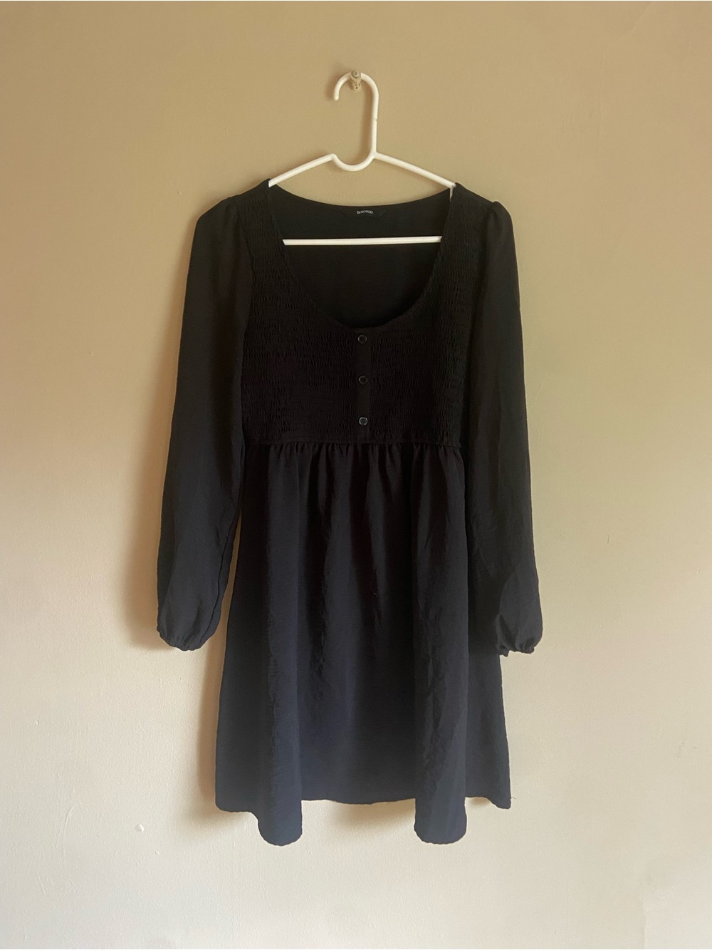 Dokotoo Classic Cottagecore Tomato Girl Capsule Goth Black Smocked Bodice Dress